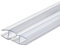 Gedotec, guarnizione magnetica per porta in vetro, per box doccia a 180°, lunghezza: 2000 mm, in PVC trasparente, guarnizione per vetro dallo spessore di 8-10 mm, 1 pezzo, con supporto