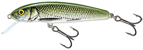 Salmo Minnow Wobbler, Farben:Olive Bleak, Länge/Gewicht/Laufverhalten/Tauchtiefe:7cm / 8g / sinkend / 1.5-2.0m