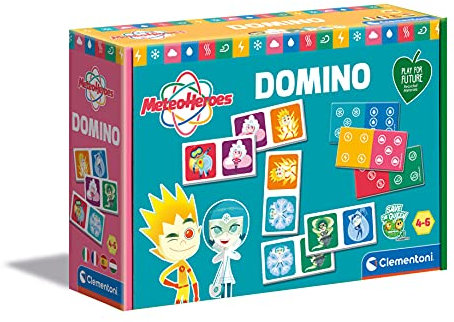 Clementoni - Wetter Heroes Logik Lerndomino 4 Jahre alt-flashcards-Spielkarten für Kinder-Play for Future-Made in Italy, Mehrfarbig, 16346