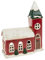 Village Pottery Snowy Christmas Church Teelichthalter, Rot