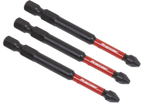 Sealey AK8258 3pc 75mm Pozi #2 Impact Power Tool Bit Set