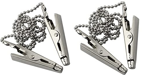 ZYAMY 2 Stück Zahnarzt-Klammern aus Metall für Servietten-Clips halten Ihre Serviette sicher während des Essens, silberfarben