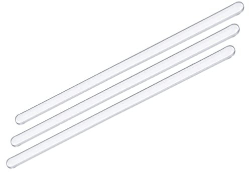 sourcing map 3 Stück Borosilikatglas Stab Rührstäbe mit Beide Enden Runde für Labor 5.91 6mm