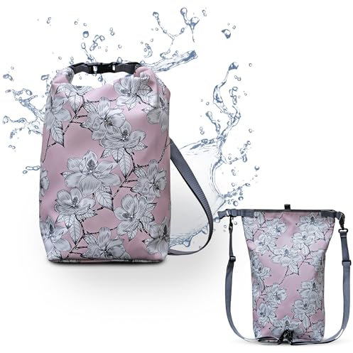 IKURI Drybag Trockentasche Rucksack Rolltop Wasserdicht aus Plane - Tasche für SUP, Surf, Kayak, Outdoor - Design Magnolia