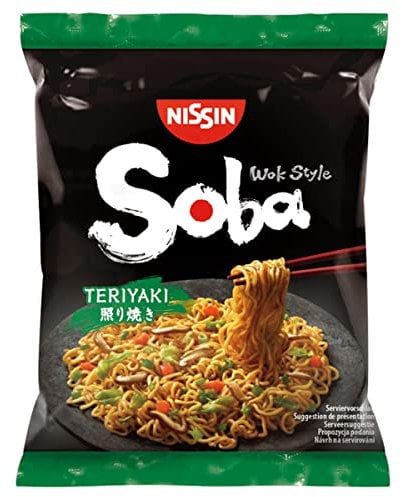 NISSIN Soba Wok Style Teriyaki Flavoured Instant Noodles, 110 g Packet (Pack of 9)