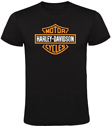 Camiseta Nero con Logo Harley Logo Uomo 100% Cotone Taglie S M L XL XXL Maniche corte (S) (as4, alpha, l, regolare, L)