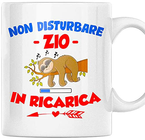 Vulfire Zio Tazza Regalo Uomo Compleanno, Idea Originale, Idee Regali per Lui per Natale, Festa del Papà, Zio in Ricarica (Ceramica)