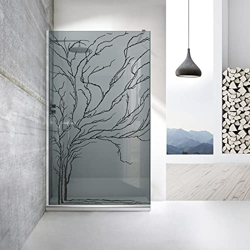 Aqua Roy Modello INOX Albero 80 cm da 70/80/90/100/110/120 Cabina doccia doccia Pannello in vetro grigio 8 mm Grigio scuro Nano rivestito modello sabbiato acciaio inox (80x195 cm)