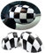 MINI R50 R52 R53 Karierte Flagge Spiegelkappen, Autotür Seitenspiegelabdeckungen Für Mini Cooper One/S/JCW Serie R R50 R52 R53 2002–2006(Weiß kariert)