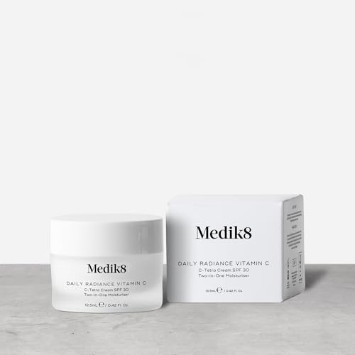 Medik8 Daily Radiance Vitamin C, 2-in-1 SPF & Face Moisturiser - 8ml | C-Tetra 7% Vitamin C Cream SPF 30, Two-in-One Moisturiser, Radiance & Protection, Energise & Protect your Skin Each Morning