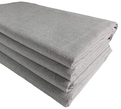 TinaKim Upholstery Fabric, for Tablecloth Sofa Chair, Linen Type Cloth Material (Grey 4, 6 Yard)
