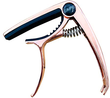 Gitarren-Kapodaster Einhand-Trigger-Stil, starke Feder für kein Summen, Zinklegierung, Capotasto für Sopran/Konzert/Tenor-Ukulelen, Farbe E