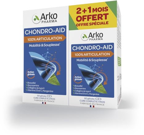 Arkopharma - Chondro-Aid 100% Articulation | Flexibilité et Bien-être Articulaire - Mobilité et Souplesse - Articulations - Gênes Articulaires | 3 Mois - 180 gélules