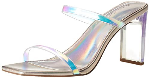 The Drop Damen Avery Square Toe Two Strap High Heeled Sandal, Schillernd, 40