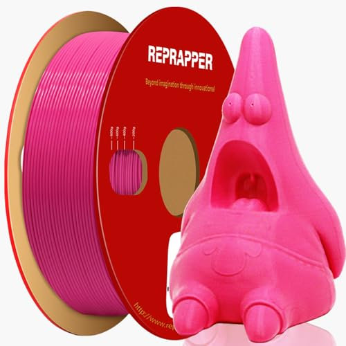 Reprapper PLA Filament 1,75 mm für 3D-Drucker, Filament 1,75 PLA, 1 kg Pappspule (2,2 lbs), Maßgenauigkeit +/- 0,03 mm, 3D-Druckfilament, PLA Pink