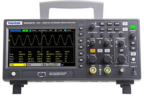 Irfora DSO2D15 Digitales Oszilloskop-Messgerät Desktop-Oszillograph-Oszillometer 800 * 480 Pixel 7-Zoll-TFT-LCD-Bildschirm 2CH + 1CH-Kanäle 150 Bandbreite 1GSa / s Abtastrate
