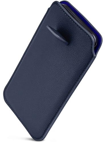 ONEFLOW Liberty Case für Nokia 6.2 / Nokia 7.2 Handy Einsteckhülle mit Rückzugfunktion, PU Leder Handytasche, Schutzhülle mit Lasche, Sleeve Etui Hülle zum Einstecken, Blau
