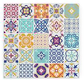 Glass Hot Pot Stand - Mosaic Tiles Worktop Saver - Hot Pot Stand Kitchen Chopping/Cutting Board Worktop Protector with Non-Slip Feet 20cm x 20cm (8 x 8)