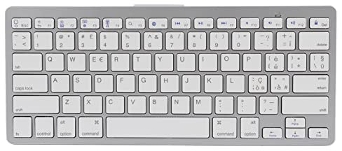 GOWENIC Tastiera Wireless Mini Tastiere Portatili per Computer Bianche per OS X iOS (Italiano)