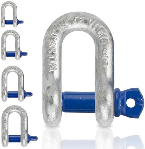 Hochfeste Schäkel mit Augbolzen - Feuerverzinkter Stahl - Tragfähigkeit von 0,33t bis 25t wählbar (1 Tonne)