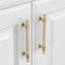 9BUILD EU0043 Pack of 10 Gold Cabinet Handles, 160mm Hole Spacing, Brushed Brass Knurled Kitchen Cabinet Door Handles