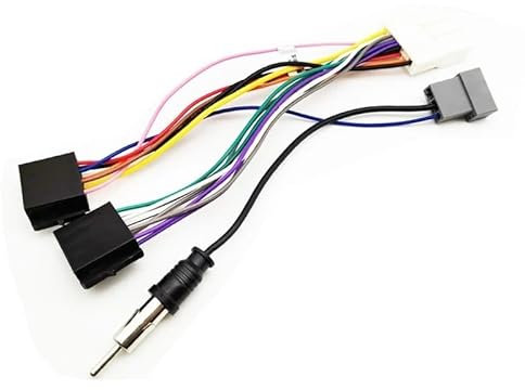 JCAKES Arnés de cableado de Radio for Coche, Unidad Principal 20P, Conector ISO, Adaptador de Cable de Enchufe de Antena for Nissan, Qashqai J10 Versa Cube Sentra x-Trail