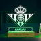 Transparent Gift Lámpara Personalizada Equipos Fútbol. Escudo Betis. Regalos Originales para Niños y Adultos. Lámparas Personalizadas. Regalos Día del Padre, Cumpleaños. Placa de Metacrilato Luz LED