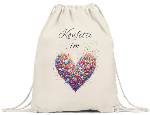 Hey!Print Konfetti im Herzen Turnbeutel Fasnacht Karneval Kölsch Herz Köln