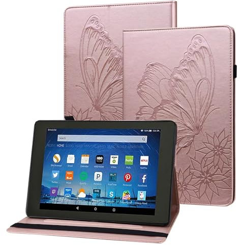 GoodcAcy Apple iPad Pro 11 (2021)/iPad Pro 11 (2022)/Apple iPad 10.9-inch/Apple iPad Air 4 Case con Chiusura Magnetica e Slot di Carte pelle Goffrata Farfalla PU con Funzione di Supporto,Oro Rosa