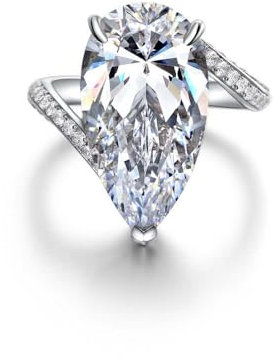 GemKing R0934 925 sterling silver 12ct high carbon diamond ring water drop 12 * 22 super flash proposal wedding ring