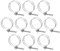 sourcing map 10Pcs Double Wire Hose Clamp, 63-70mm Adjustable Stainless Steel Wire Hose Clips with M8 Bolt for Dust Collection Hose, Pump Hose Pipe