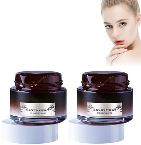 2Pcs Black Tea Mask,Cleansing Mask,Black Tea Peel Off Maske | Schwarztee Gesichtsmaske,Black Tea Skinning Gesichtsmaske,Set Zur Tiefenreinigung,Reduzierung Von Akne Und Mitesser