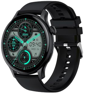 EKO ! Montre Connectée Appel Bluetooth, Smartwatch, Montre Sport, Podomètre, écran 1,42, Moniteur Sommeil Cardiofréquencemètre Tension Artérielle SpO2 (Noir)