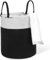 HDRNT Wäschekorb Geflochten aus Baumwolle，50L Wäschesammler mit Henkel,Geflochtener Wäschesortierer, Laundry Basket Aufbewahrungskorb für Wäschekammer Kinderzimmer Bad (35cm*40cm) (schwarz)