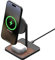 Mous - Support de chargeur sans fil 2 en 1 - Chargeur MagSafe à charge rapide Qi2 15 W compatible avec iPhone 16/15/14/13/12 et Airpods - Noyer
