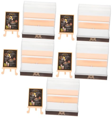 ibasenice 5 Sets Miniatur Kuchenschrank Puppenhaus Vitrine Spind Miniaturen Schrank Mini Möbel Miniatur Bäckereischrank Mini Küche Deko Mini Deko Kunststoff