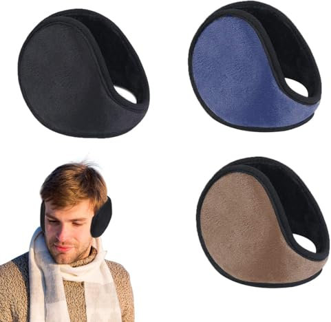 QOMJUFA 3 Pièces Cache Oreille Hiver, Cache-oreilles pour Hommes et Femmes - Classique Toison Unisexe L'hiver Chaud Cache-oreilles