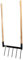 De Woeler DW5 Broadfork Fourche à creuser avec 5 dents en acier inoxydable (45 cm), manche ergonomique en bois FSC, pour aérer le sol et l'entretien des parterres, outil de jardinage robuste pour sol