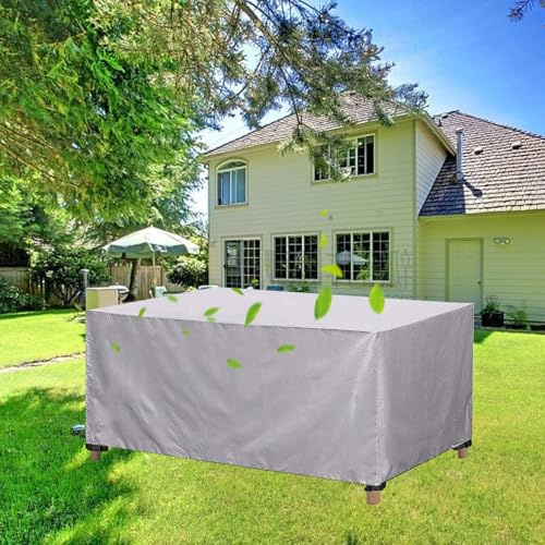 HYFBH Abdeckung Gartenmöbel Winterfest 160x100x90cm/LxBxH Wasserdicht Schutzhülle Anti-UV 420D Oxford Gewebe Abdeckplane Gartenmöbel für Gartentische Terrassenmöbel Outdoor-Tisch