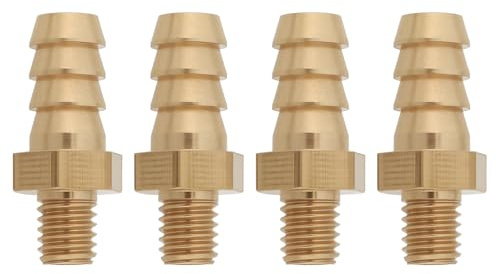 VGOL Lot de 4 raccords cannelés en laiton M5 x 0,8 6 mm pour tuyau de bassin de piscine