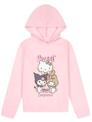 Hello Kitty Felpa con cappuccio da ragazza in cotone per bambini