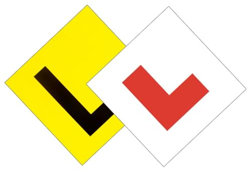 ARTSEWPLY 2 Stück Teiliges Magnetisches Fahranfänger Schild Abnehmbare Rote und Schwarze Lernfahrer Autoaufkleber PVC Magnetfolie Hohe Sichtbarkeit für Sichere Fahrpraxis