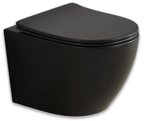 Kiamami Valentina - WC Sospeso in Ceramica Nero Opaco | Folk