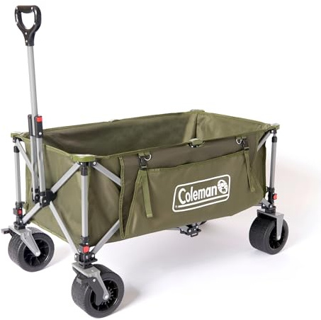 Coleman Ultimate Terrain Bollerwagen | Zusammenklappbarer Handwagen | 4-Rad-Festivalwagen | Tragbarer Campingwagen | Abnehmbare Räder | Bis zu 180 kg Tragkraft | 116 x 60 x 58 cm | Grün