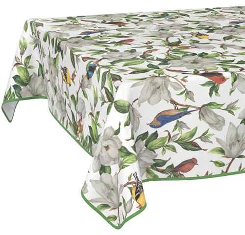 Wachstuchtischdecke Tischdecke abwaschbar Wachstischdecke pflegeleicht wasserabweisend Lotuseffekt Gartentischdecke Kalibri 240 x 140 cm mit Saum (Eingefasst)
