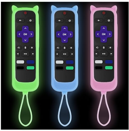 Taiyiluo 3PCS Remote Controls Cover fits for Westinghouse Roku TV | Onn Roku | Hisense Silicone Protective Controller Sleeve Universal for TCL Remote Cover with Ttracker