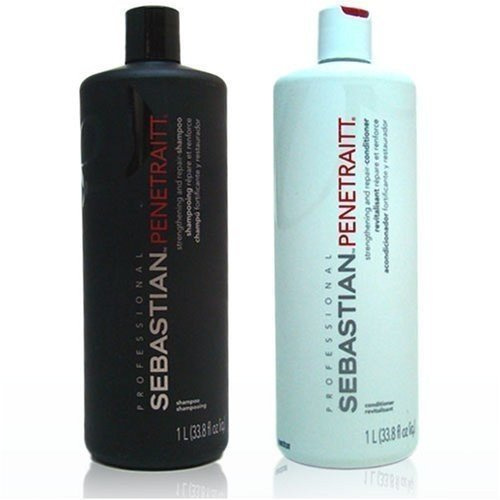 Sebastian Penetraitt Strengthening and Repair Shampoo & Conditioner Liter Set... by Sebastian [Beauty] (English Manual)