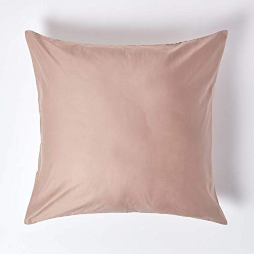 HOMESCAPES 1000 Thread Count Egyptian Cotton Beige 80 x 80 cm Pillowcase Euro Size Luxury Pillow Case
