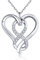 BlingGem Damen Kette aus Weißgold vergoldet 925 Sterling Silber mit Rundschliff Zirkonia Unendlichkeit Herz Liebe Anhänger Halskette Frauen,18 inch