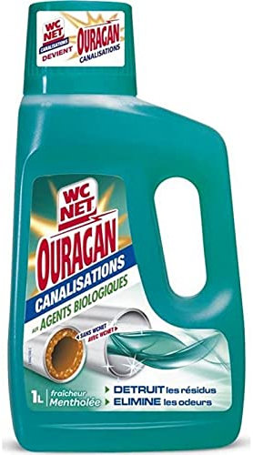 WC Net Ouragan Canalisations Fraîcheur Mentholée 1L (Lot de 3)